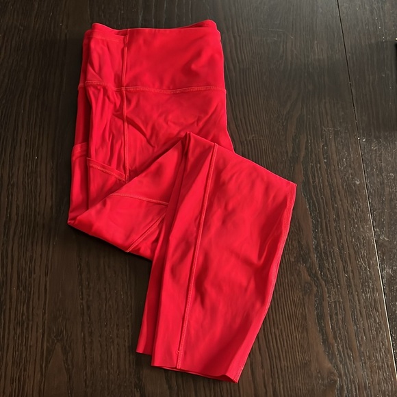 Lululemon Wunder Train High Rise Tights with side pockets, 25”, red - Picture 6 of 8